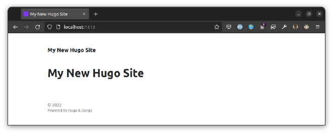 Bildschirmfoto My New Hugo Site
